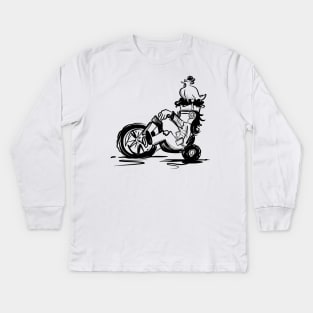 Big Wheel, Big Mullet Kids Long Sleeve T-Shirt